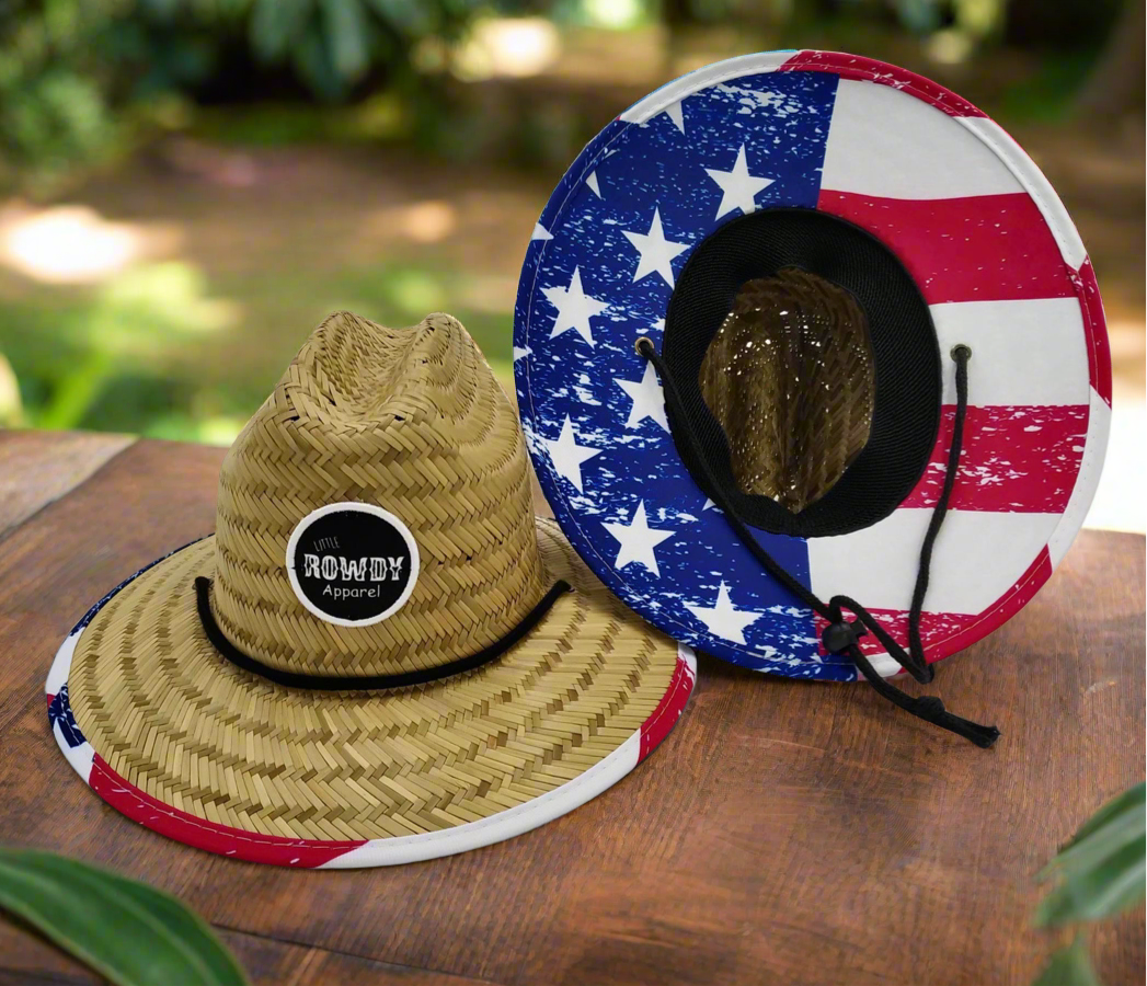 American Flag ROWDY Straw Sunhat