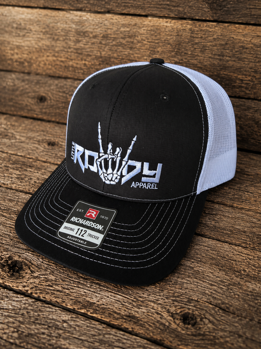 Rowdy Adult Snapback Hat –  Black/ White Richardson 112