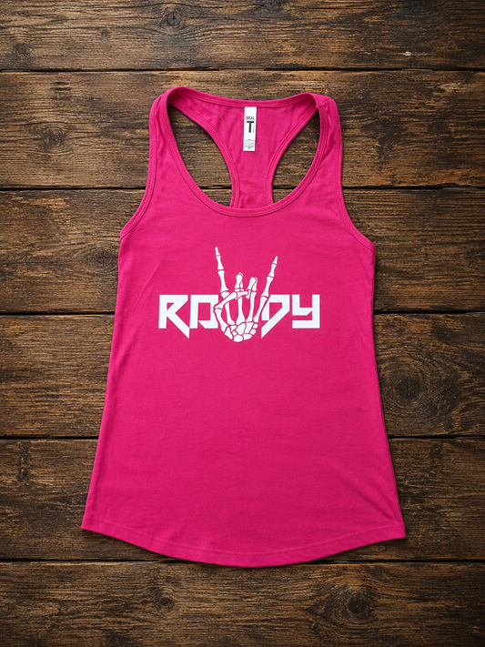 Adult Hot Pink ROWDY Racerback Tank