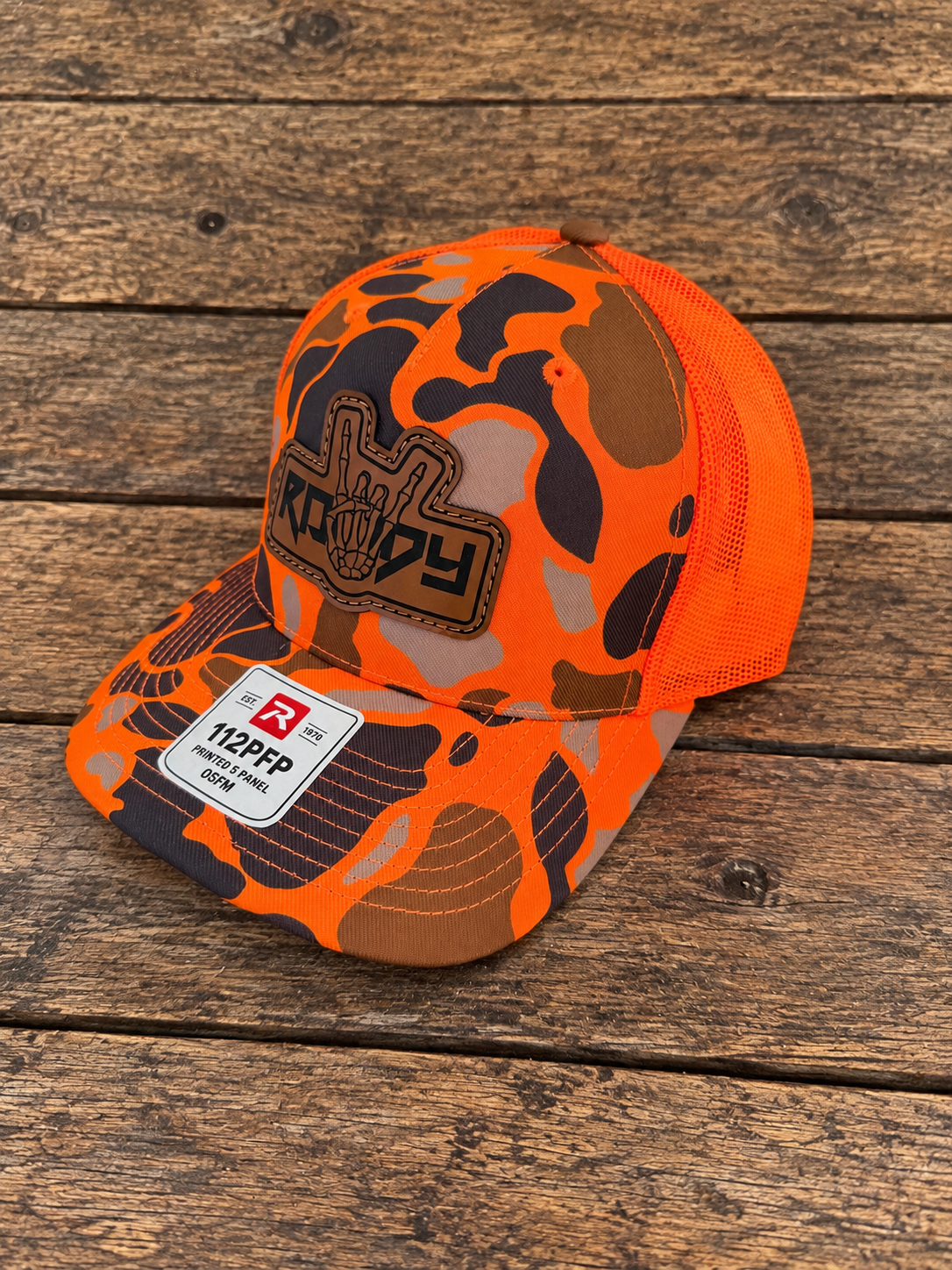 ROWDY Adult Hunter Orange Camo Snapback